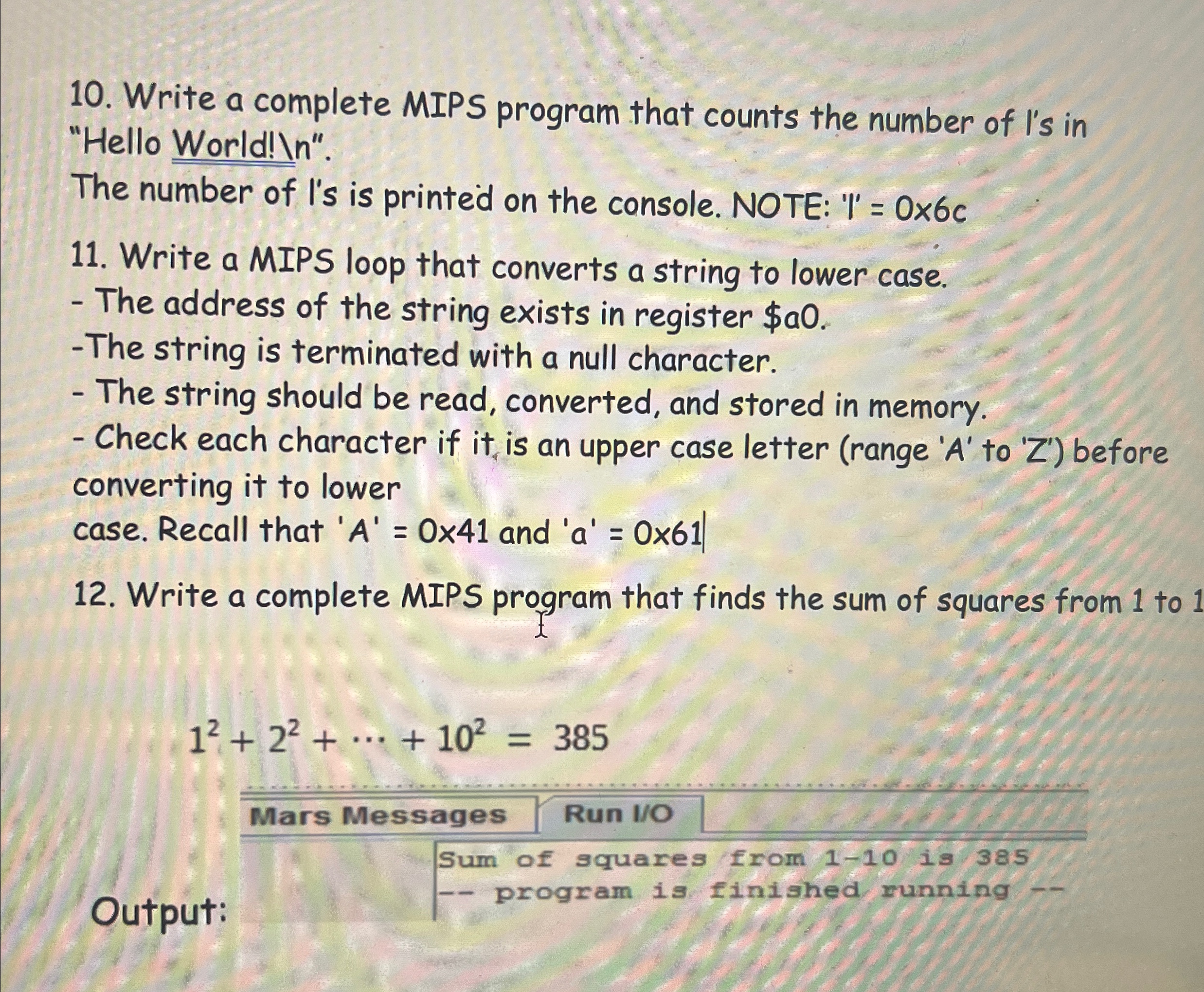 Write a complete MIPS program that counts the