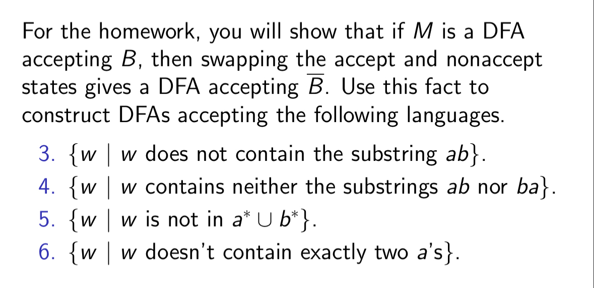 For the homework, you will show that if M is a