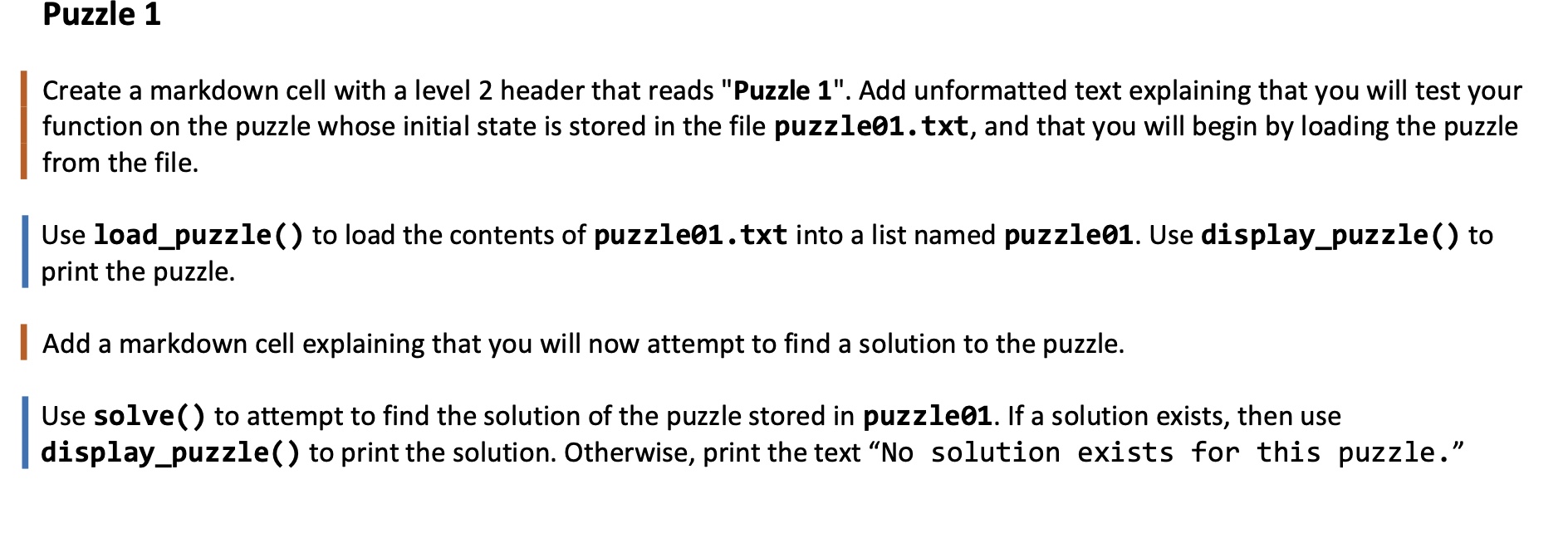 Puzzle 1 Create a markdown cell with a level 2