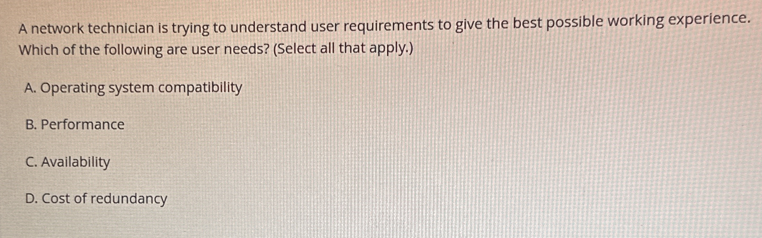 A network technician is trying to understand user