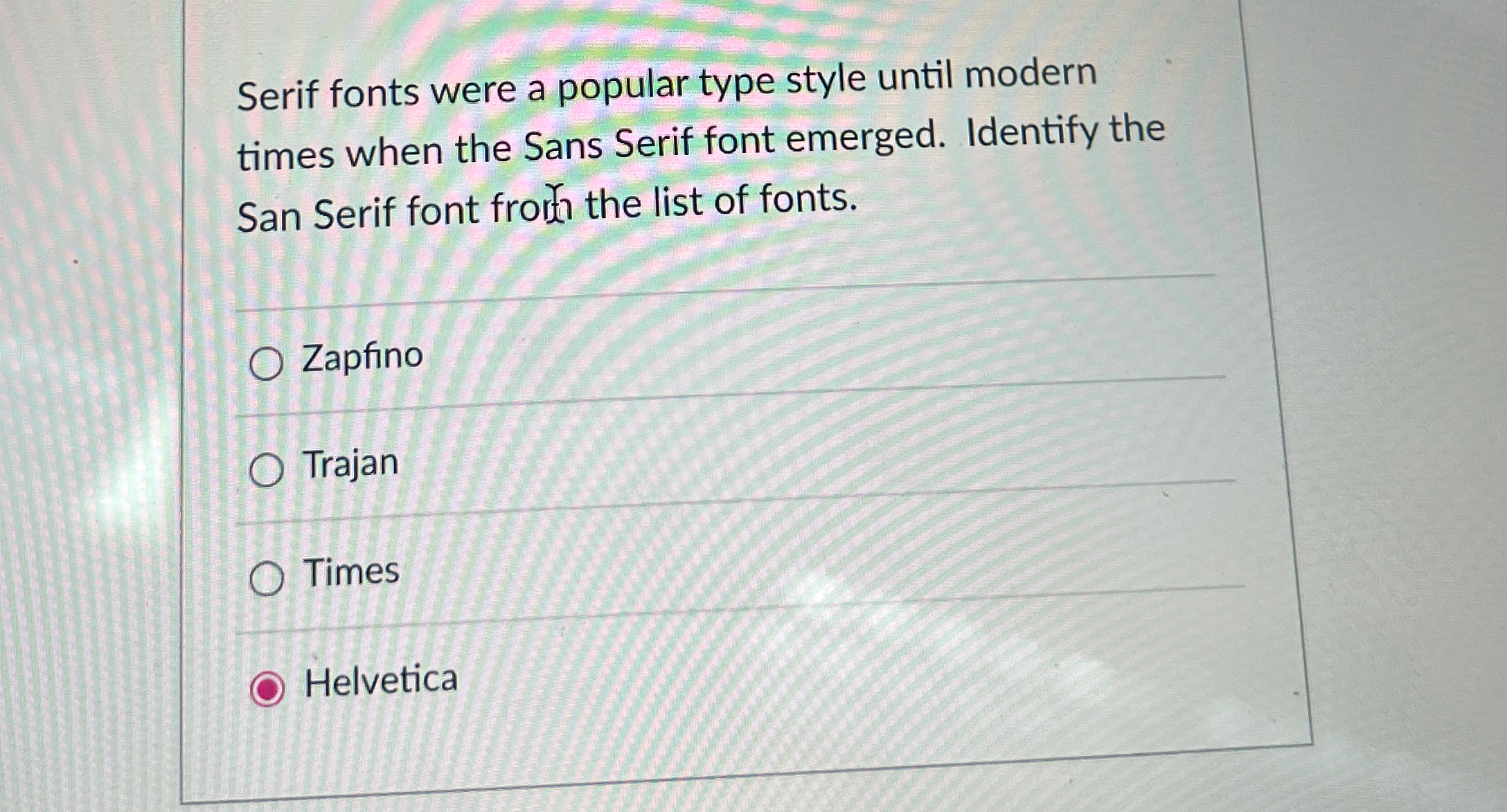 Serif fonts were a popular type style until