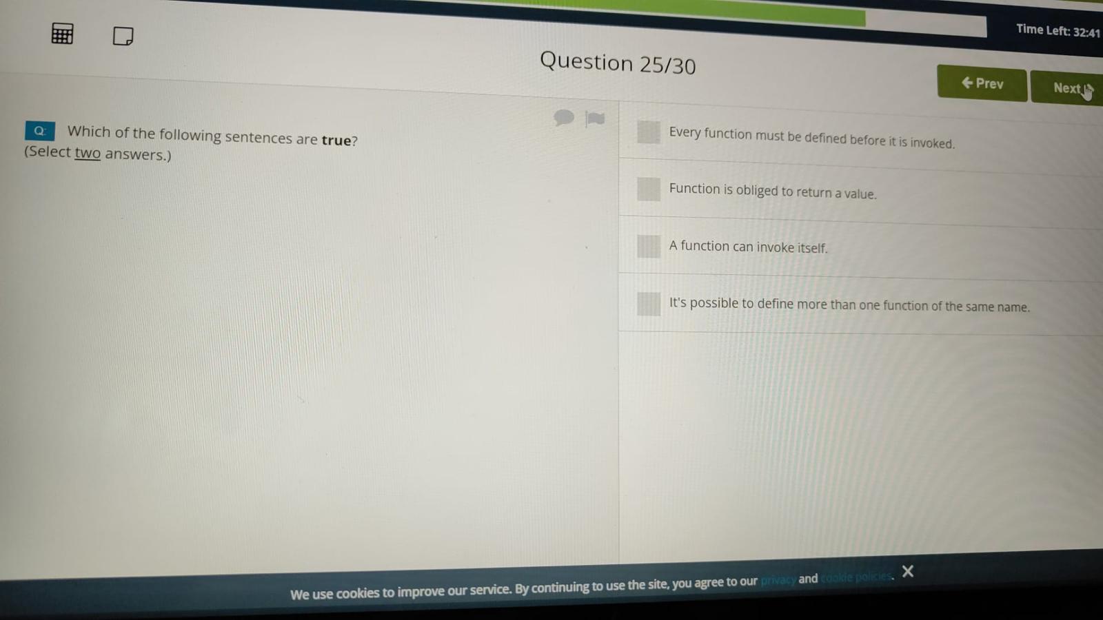 Every function must be defined before it is