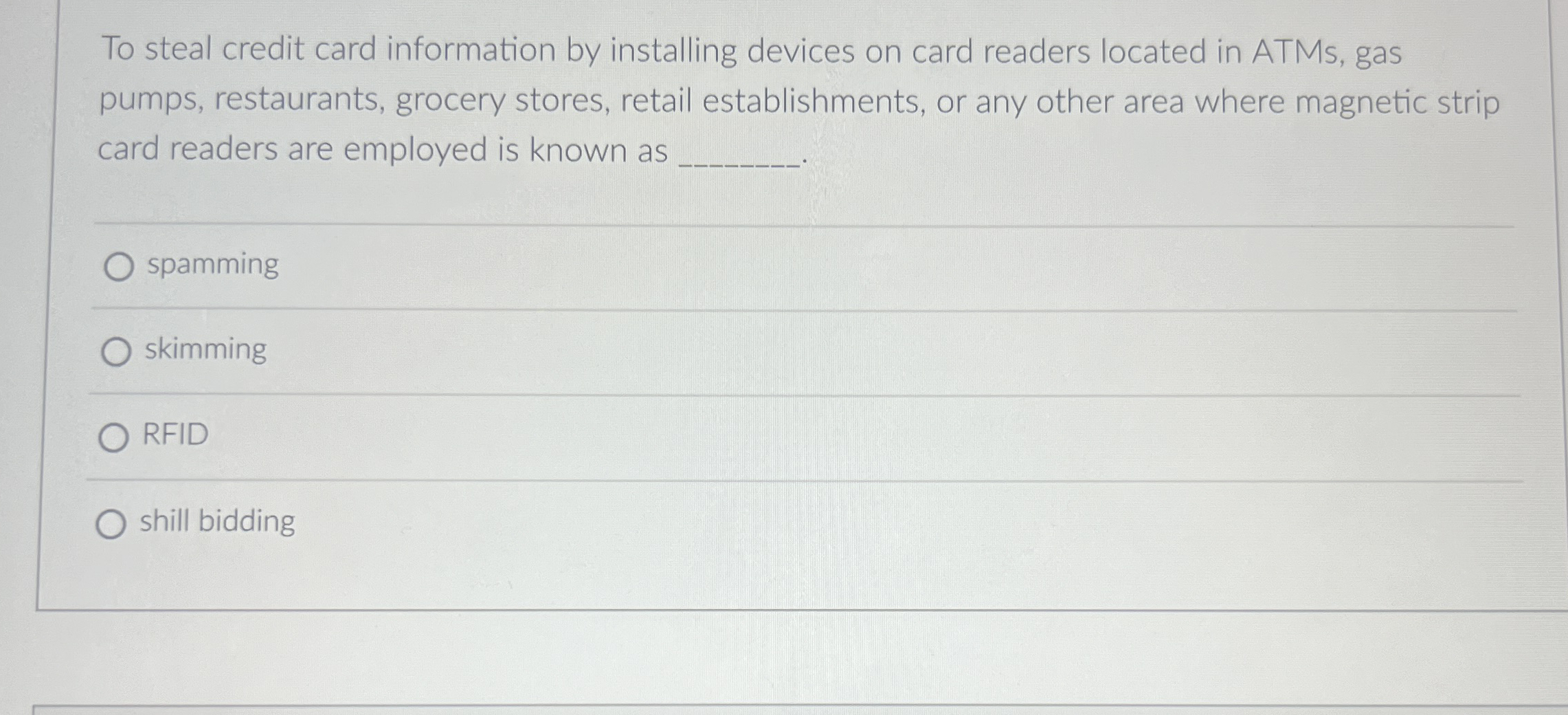 To steal credit card information by installing