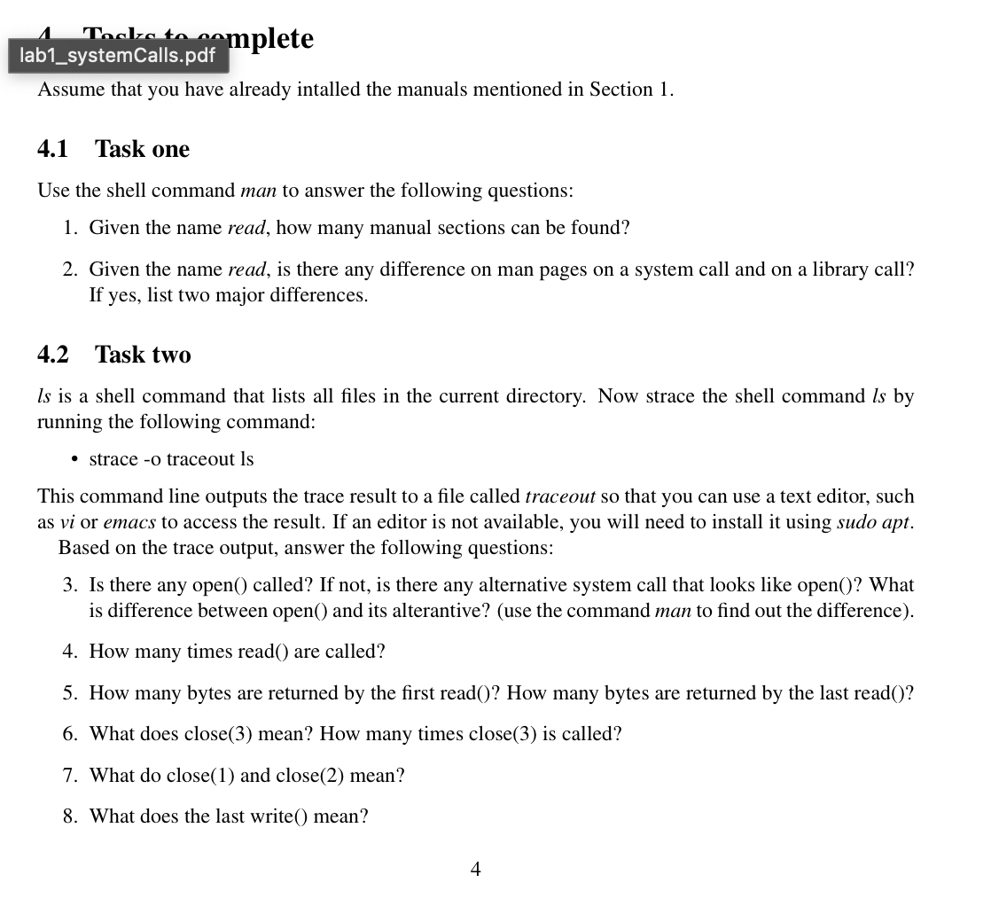 lab 1 _ systemCalls.pdf mplete Assume that you