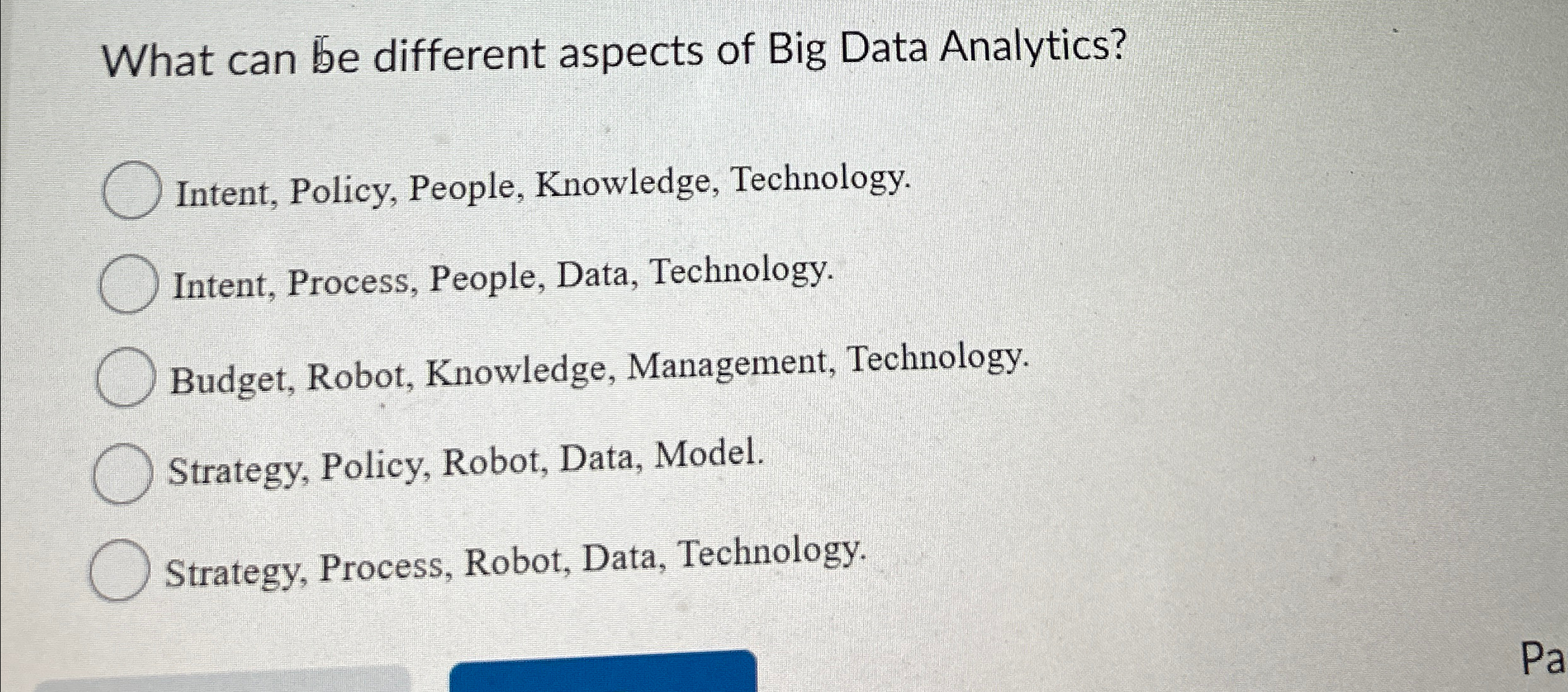 What can be different aspects of Big Data