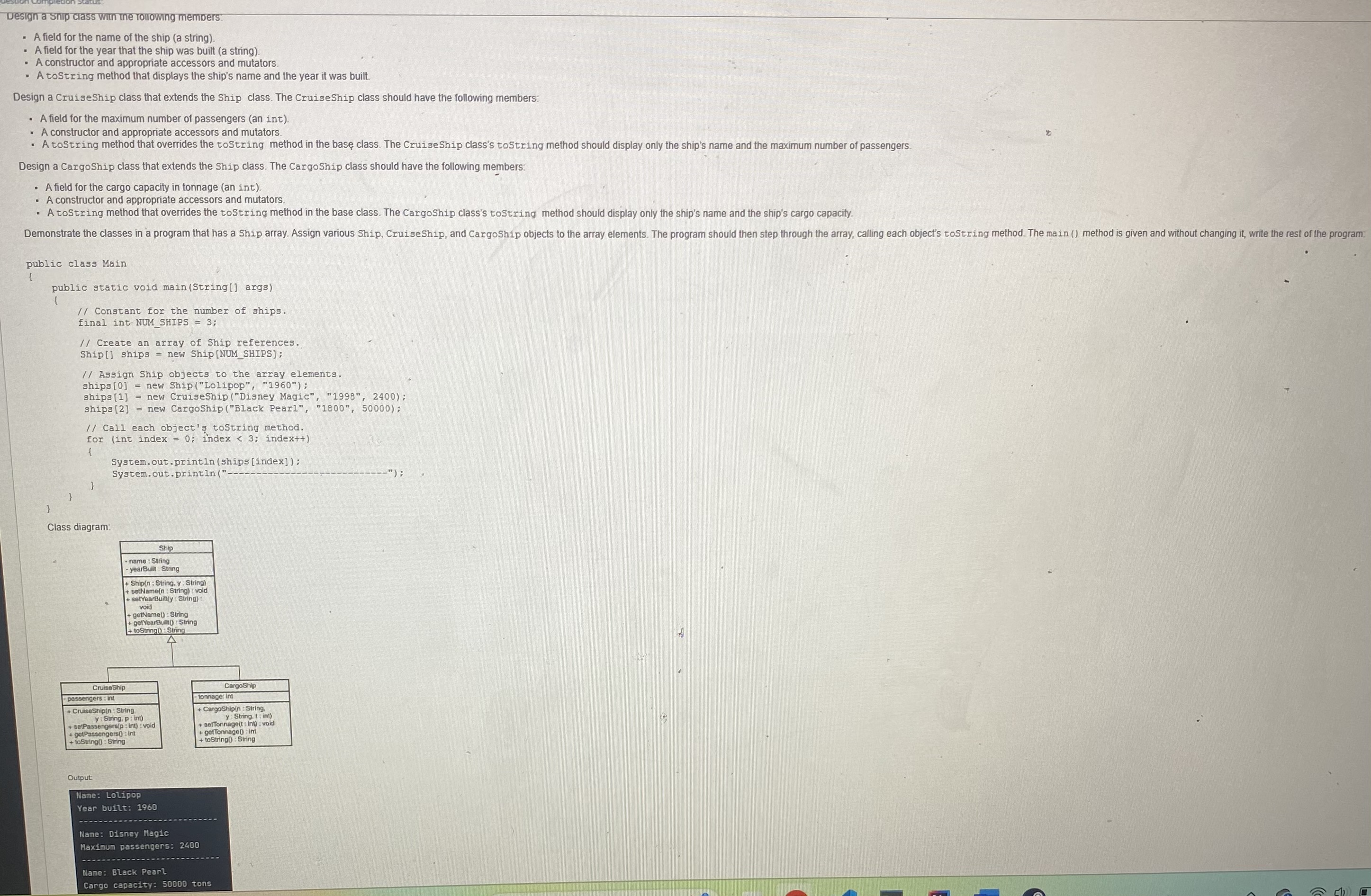 IN JAVA PLZ AND HAVE THE SAME OUTPUT ON SCREEN