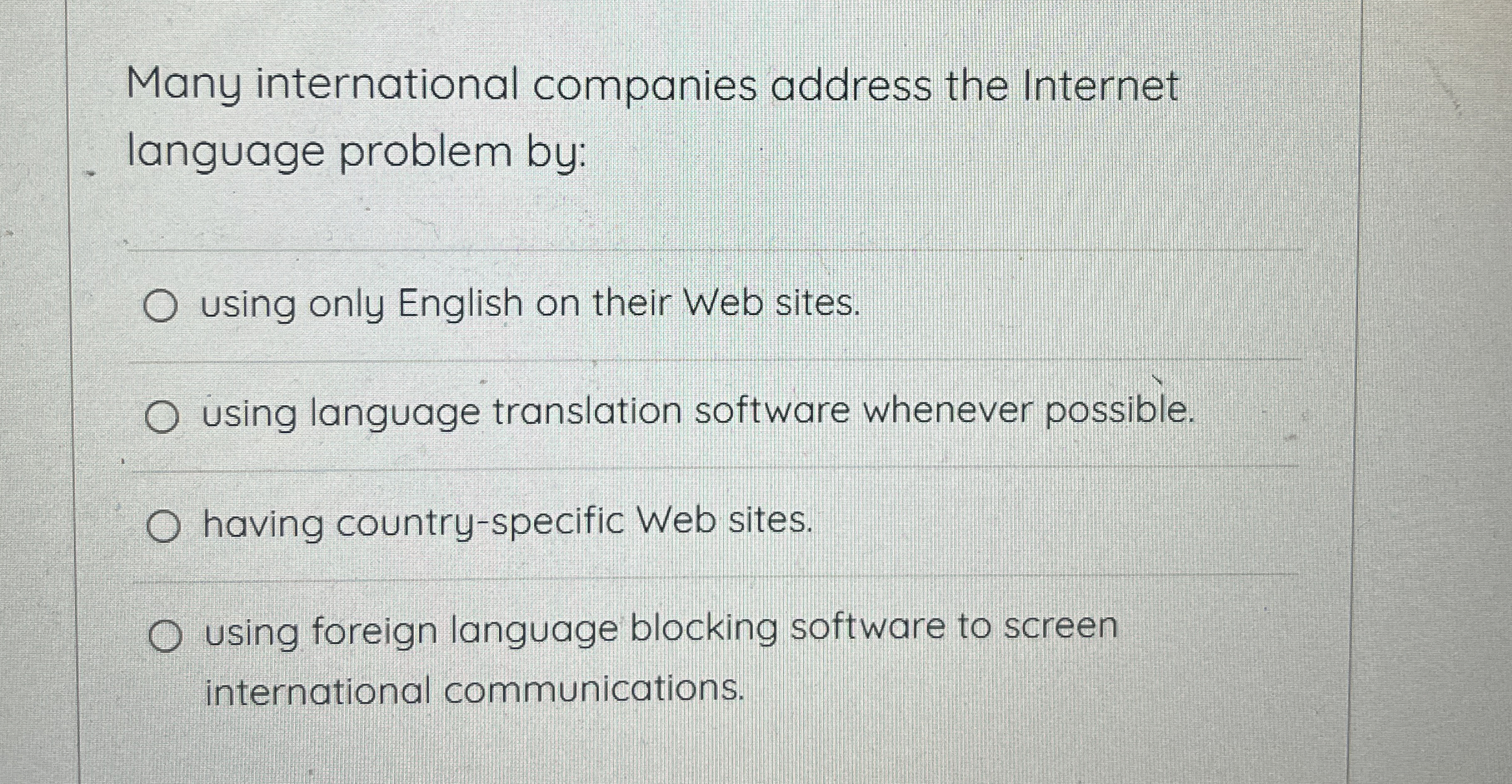 Many international companies address the Internet