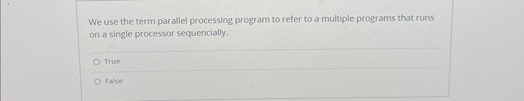We use the term parallel processing program to