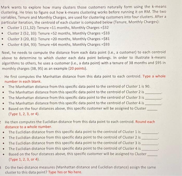 Next, he needs to compute the distance from each