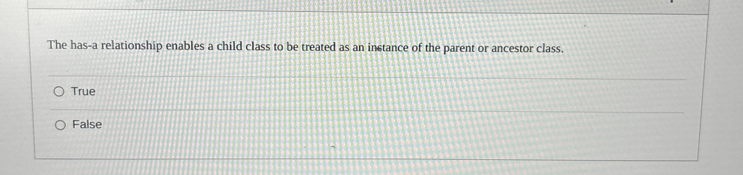 The has - a relationship enables a child class to