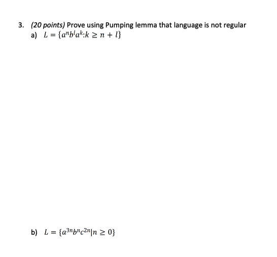 Prove using Pumping lemma that language is not