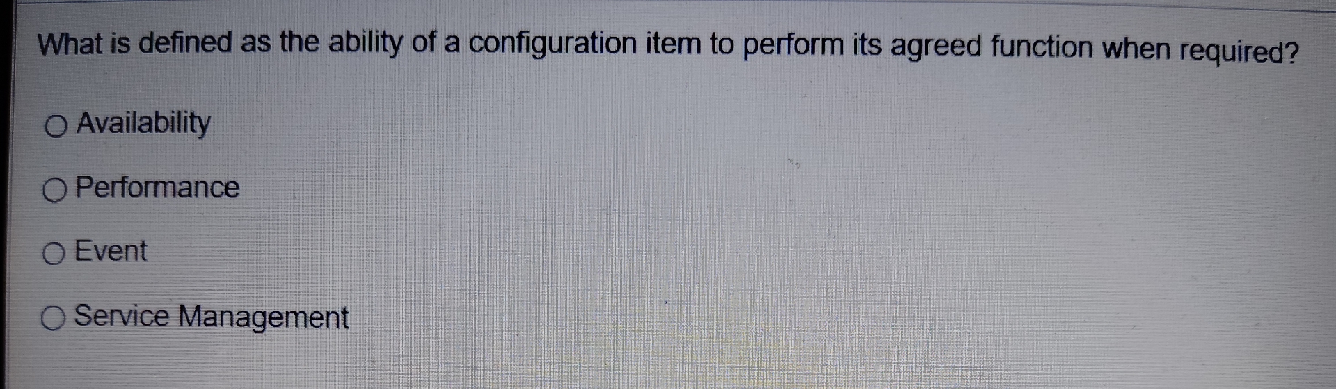 What is defined as the ability of a configuration