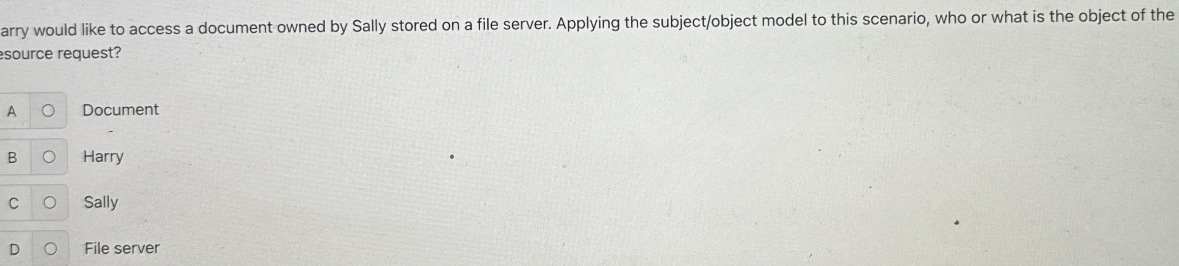 arry would like to access a document owned by