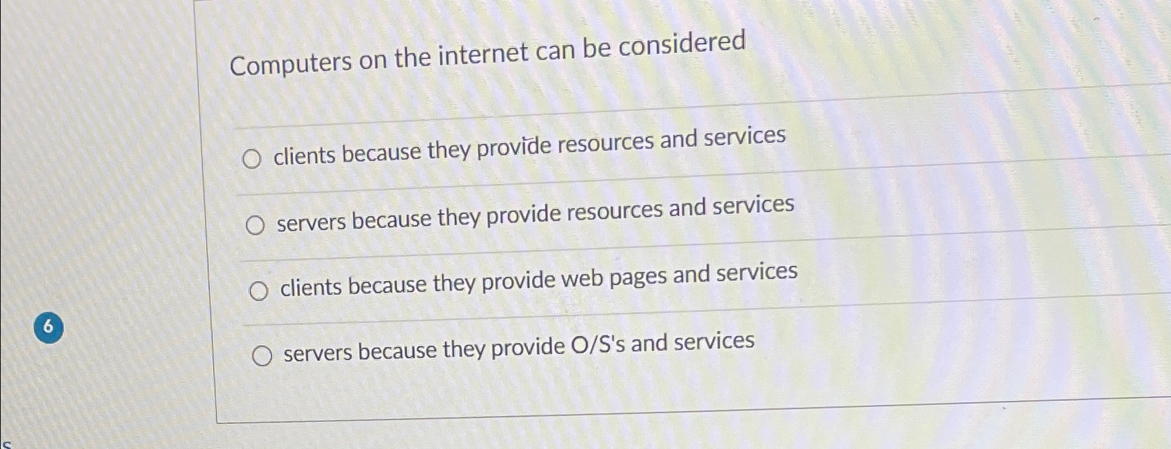 Computers on the internet can be considered what?