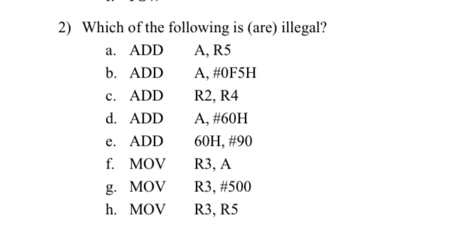 Which of the following is ( are ) illegal? a .
