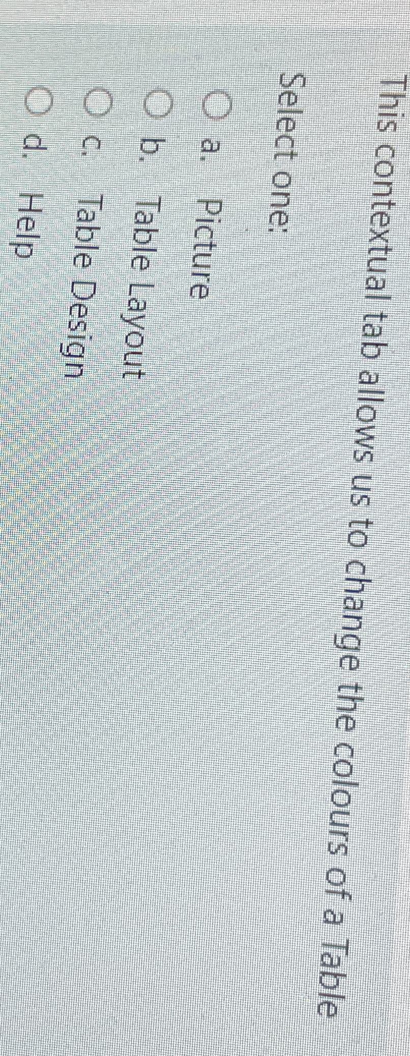 This contextual tab allows us to change the