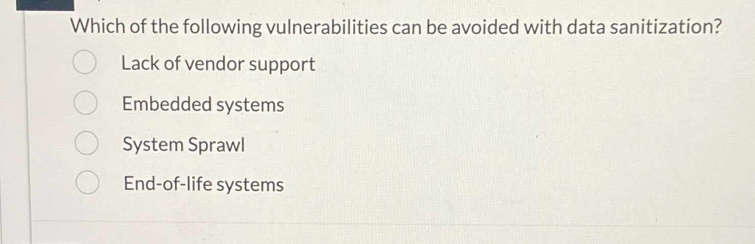 Which of the following vulnerabilities can be