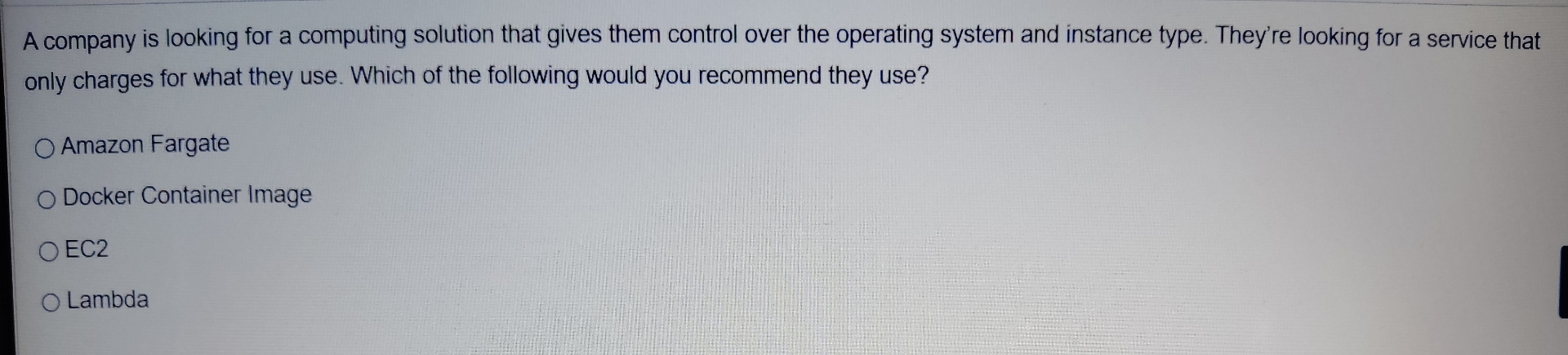 A company is looking for a computing solution