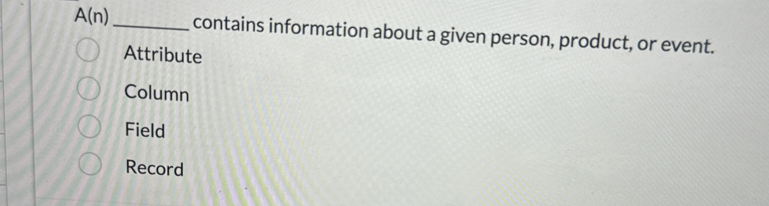 A ( n ) Attribute contains information about a