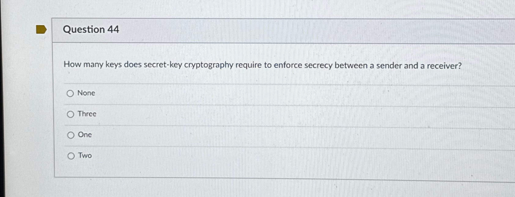 Question 4 4 How many keys does secret - key