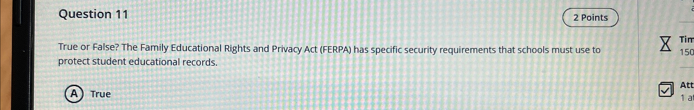 Question 1 1 2 Points True or False? The Family