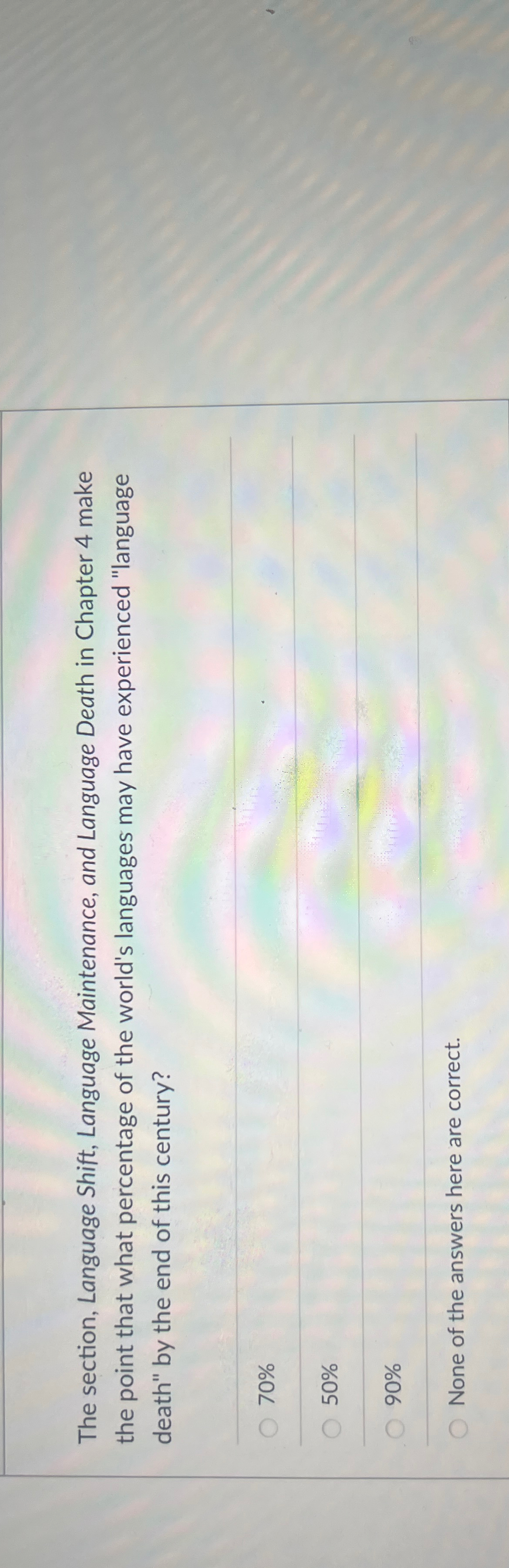 The section, Language Shift, Language