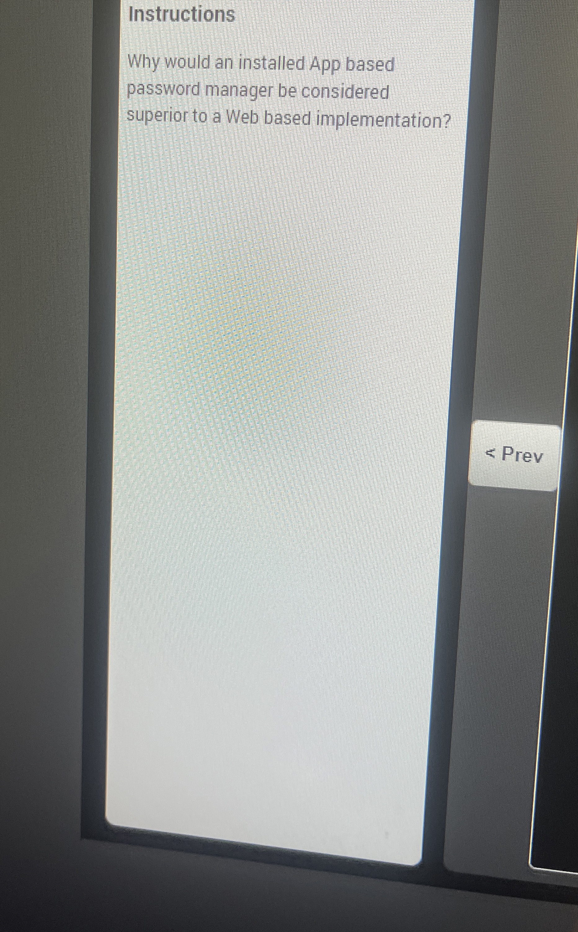 Instructions Why would an installed App based