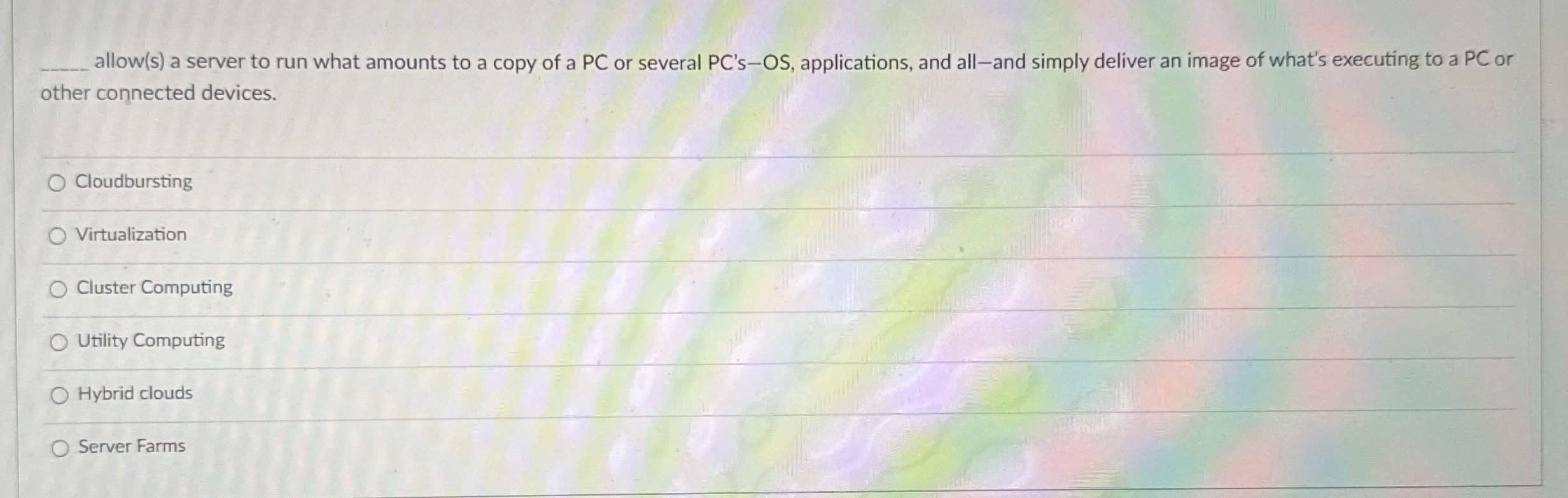 q , allow ( s ) a server to run what amounts to a