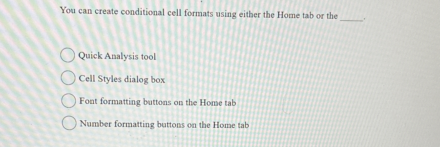 You can create conditional cell formats using