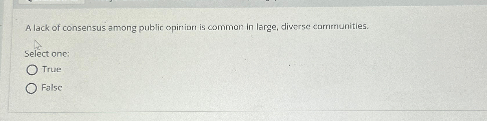 A lack of consensus among public opinion is