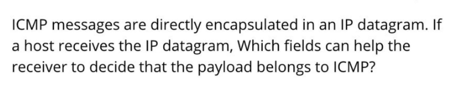 ICMP messages are directly encapsulated in an IP