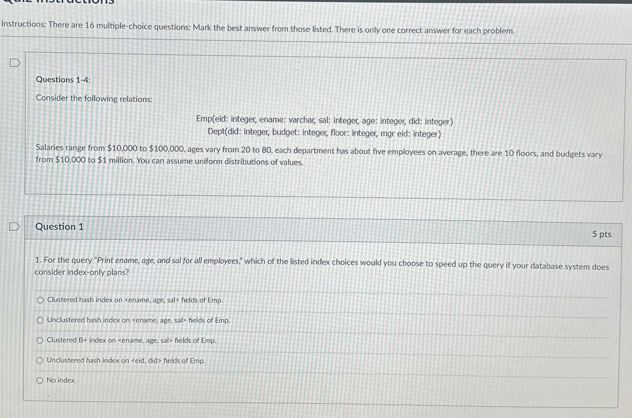 Instructions: There are 1 6 multiple - choice