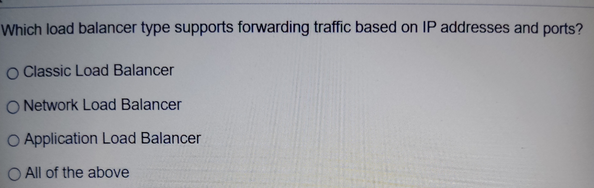 Which load balancer type supports forwarding