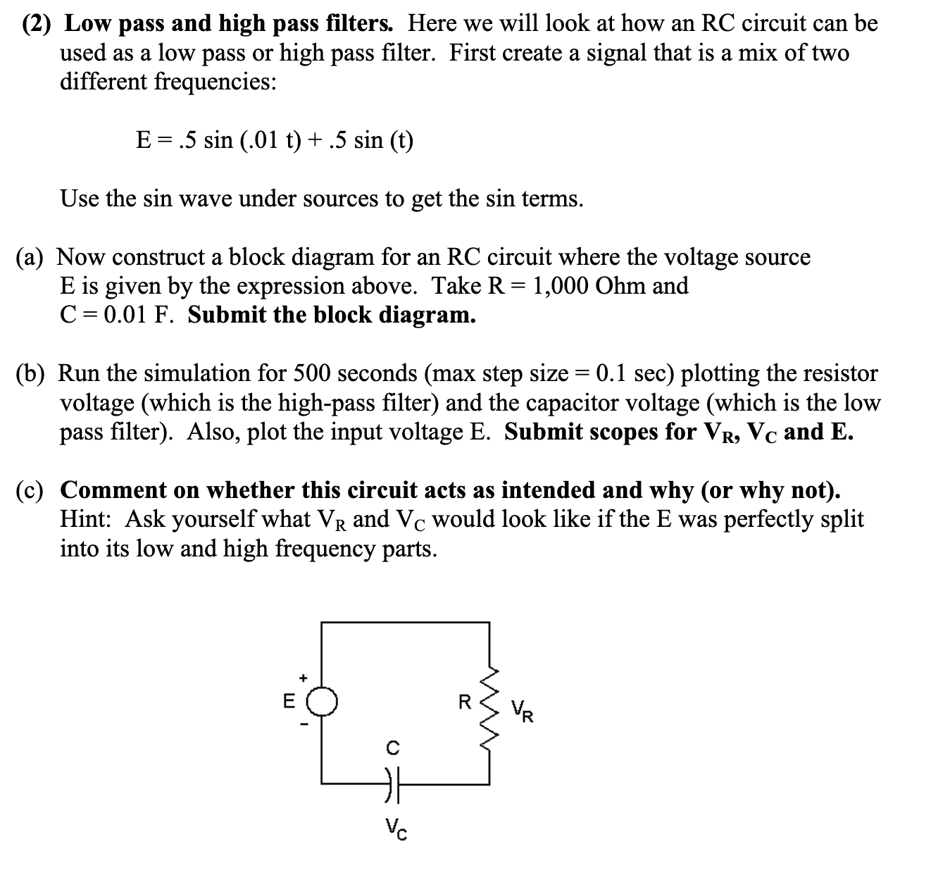 Please submit the block diagram and scopes using