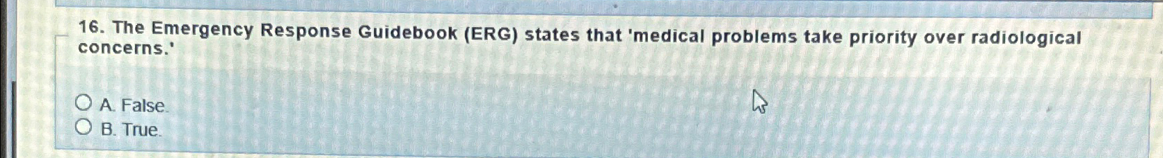 The Emergency Response Guidebook ( ERG ) states