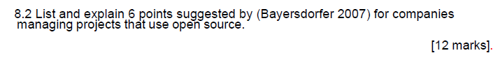 8 . 2 List and explain 6 points suggested by (