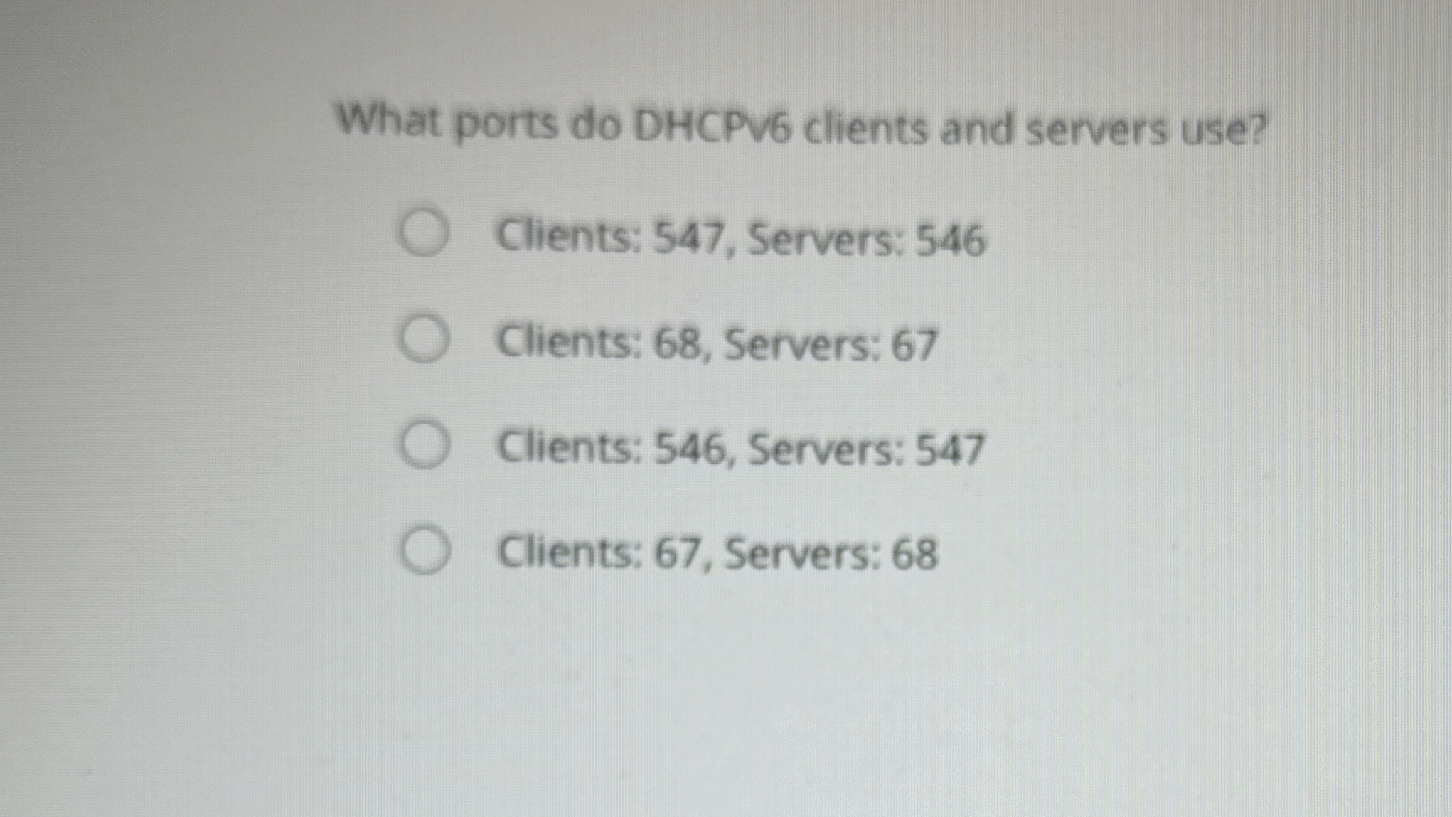 What ports do DHCPV 6 clients and servers use?