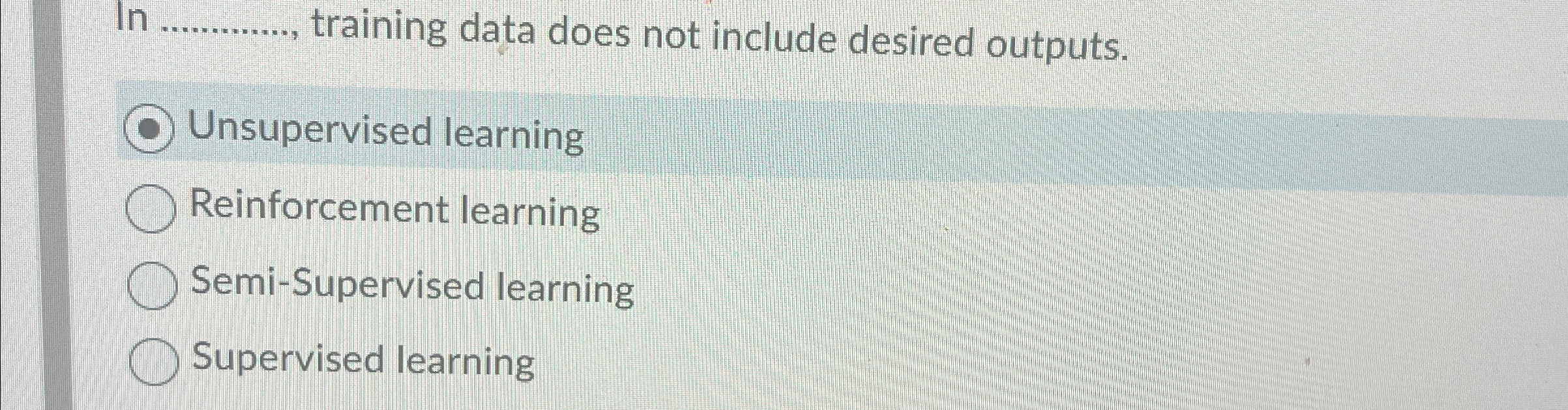 l n q , training data does not include desired