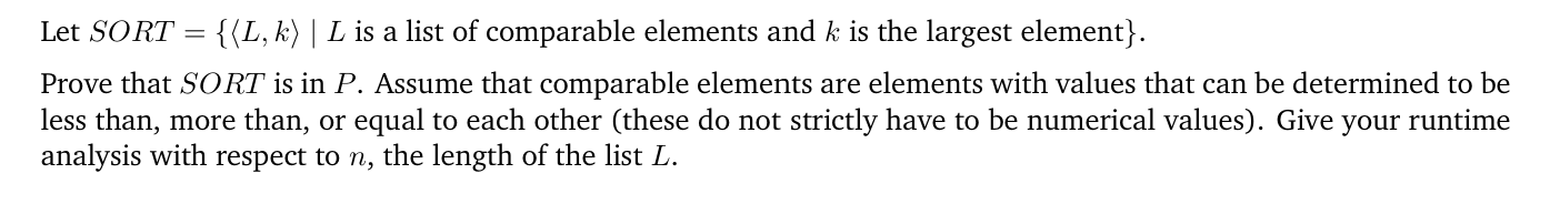 Let is a list of comparable elements and k is the