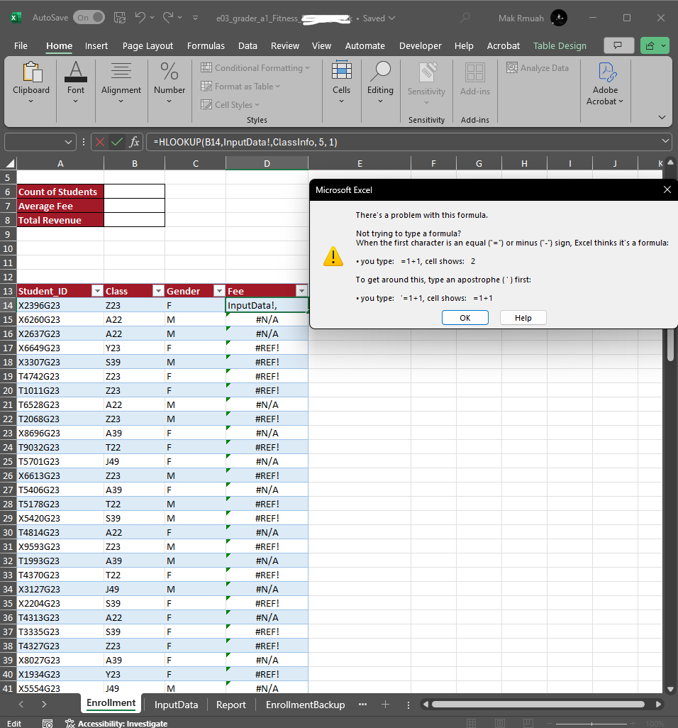 In cell D 1 4 , enter an HLOOKUP function that