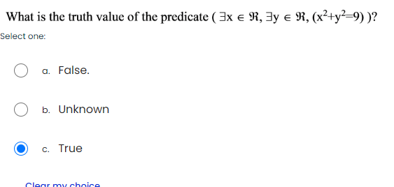 What is the truth value of the predicate ( E E n