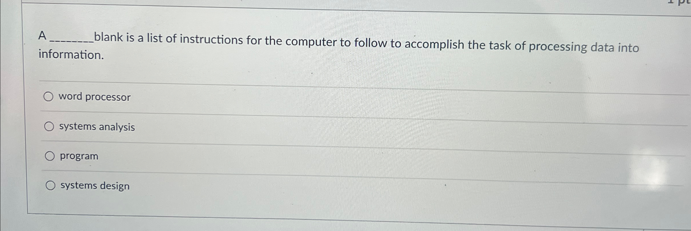 A q , blank is a list of instructions for the