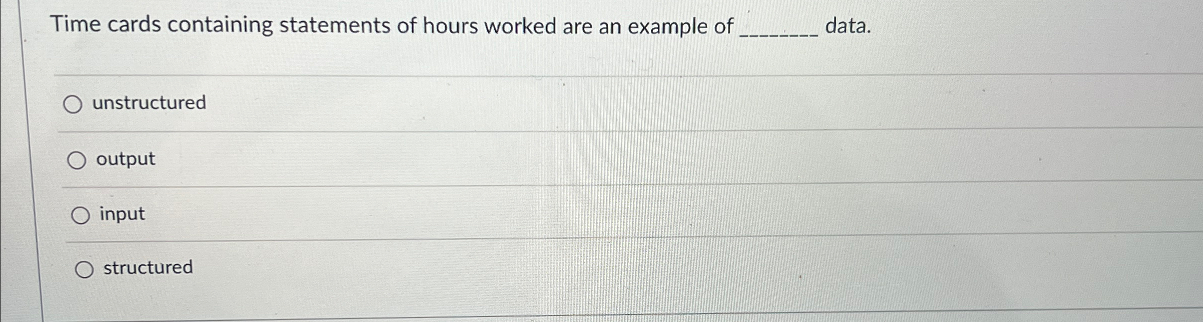 Time cards containing statements of hours worked
