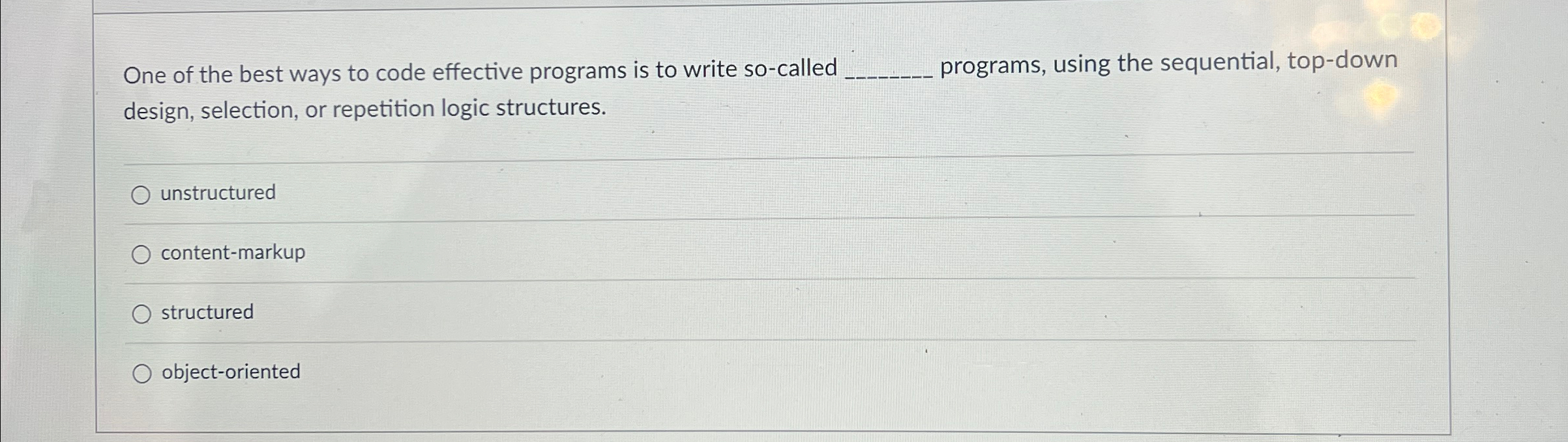One of the best ways to code effective programs