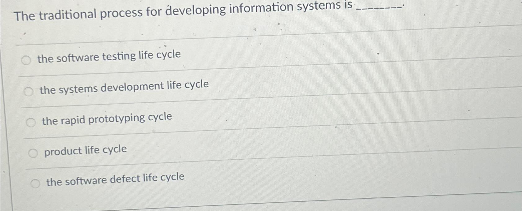 The traditional process for developing