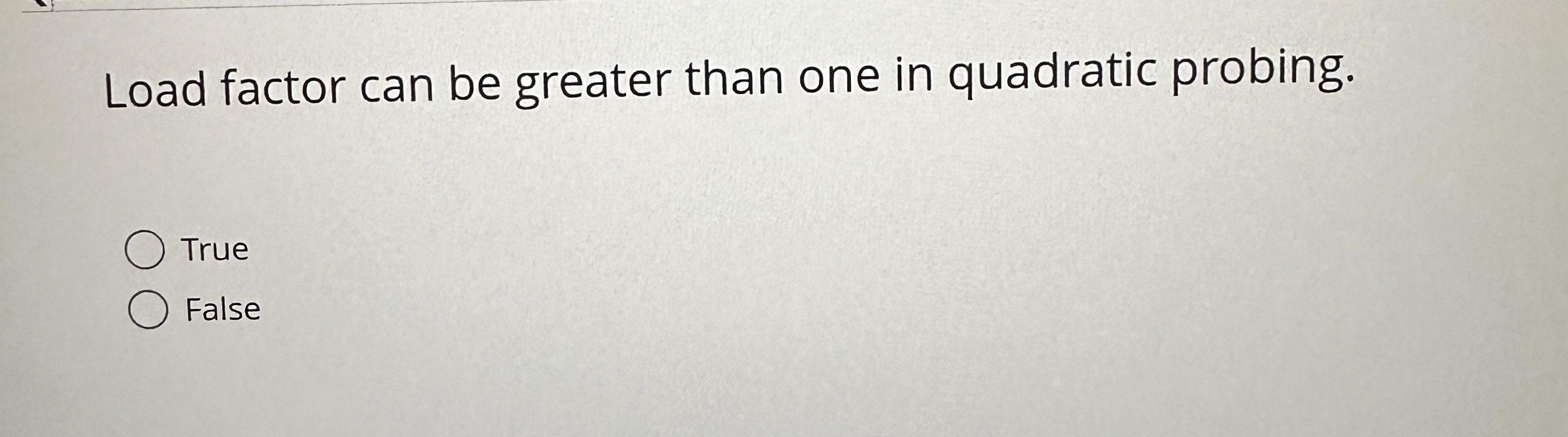 Load factor can be greater than one in quadratic