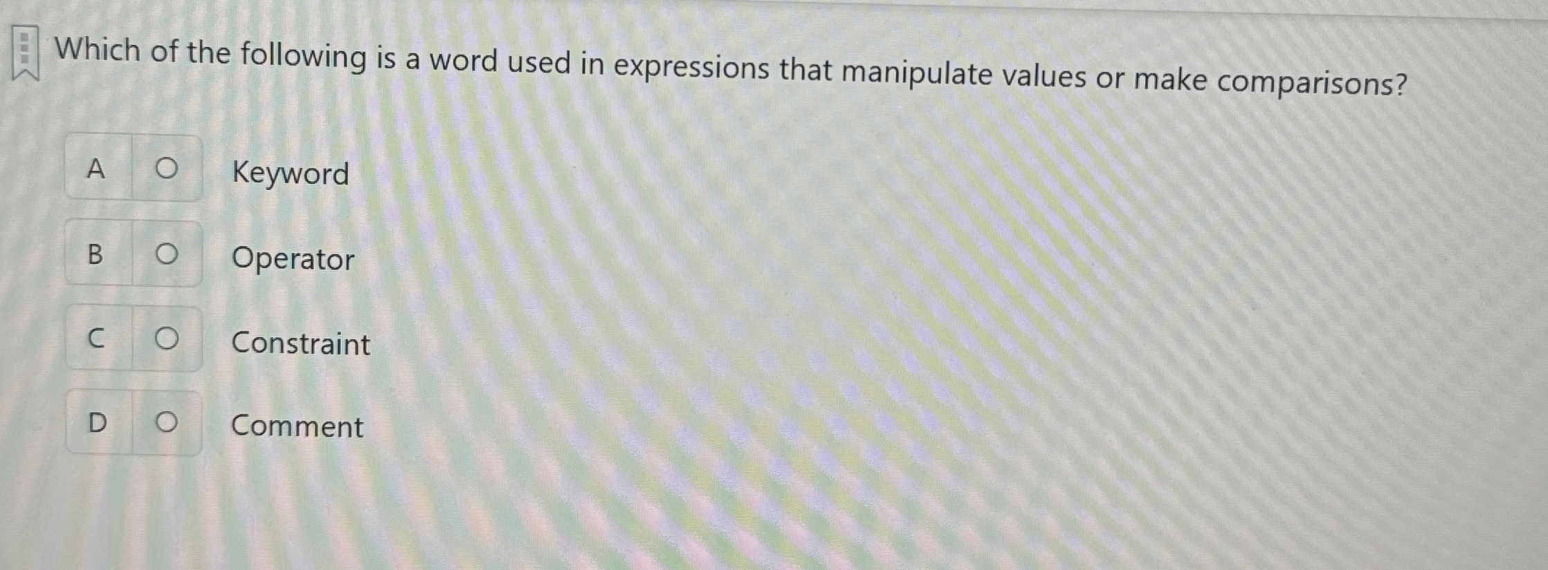 Which of the following is a word used in