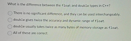 What is the difference between the float and