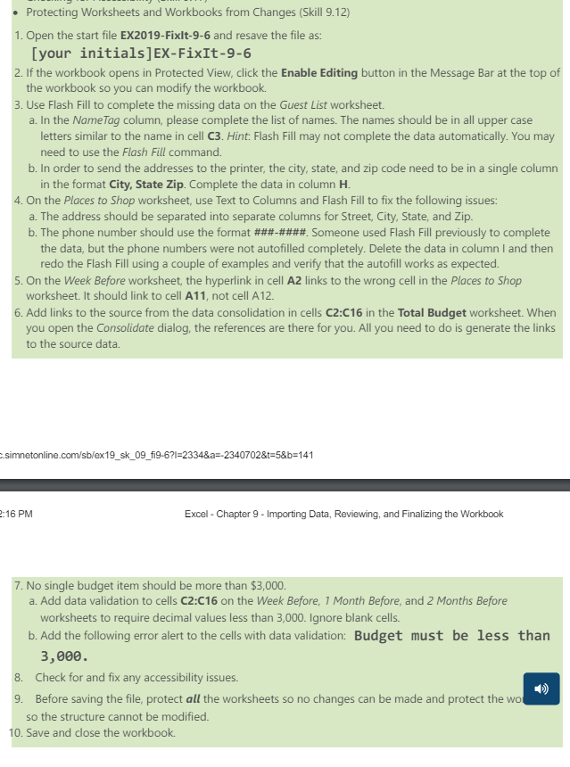 Protecting Worksheets and Workbooks from Changes