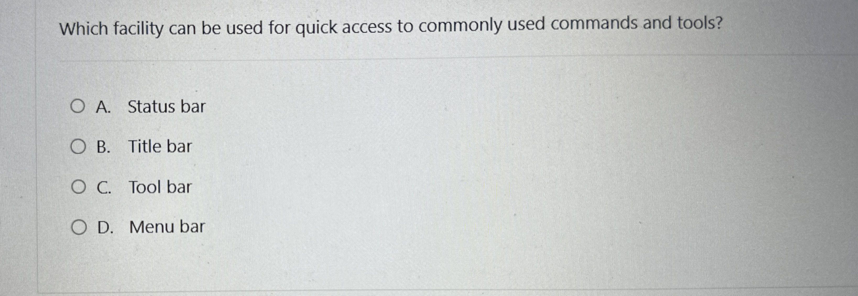 Which facility can be used for quick access to